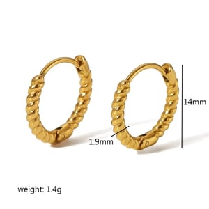 1 Pair Classic Simple Style Geometric Stainless Steel  Gold Color Women's Hoop Earrings h5 Picture3